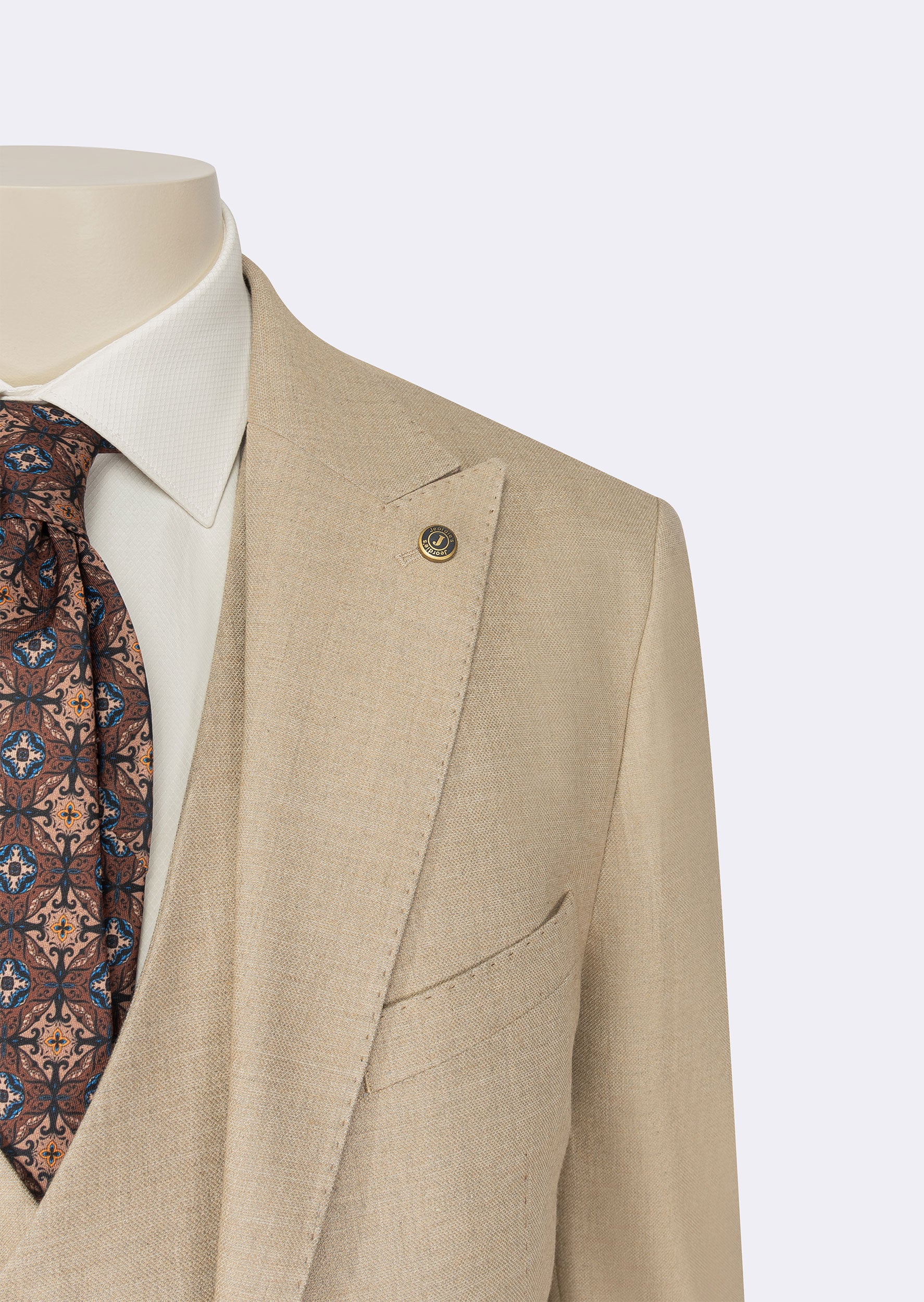 Beige Three-Piece Suit