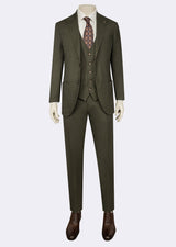 Khaki Three-Piece Suit