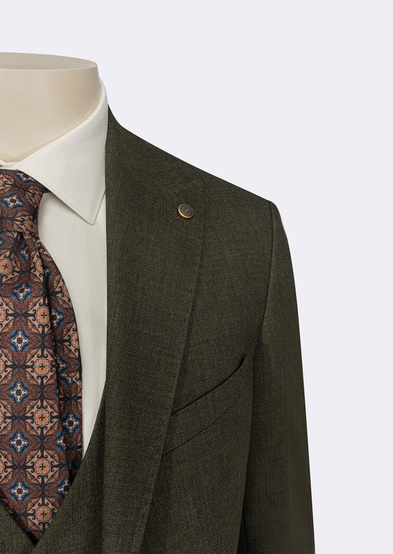 Khaki Three-Piece Suit