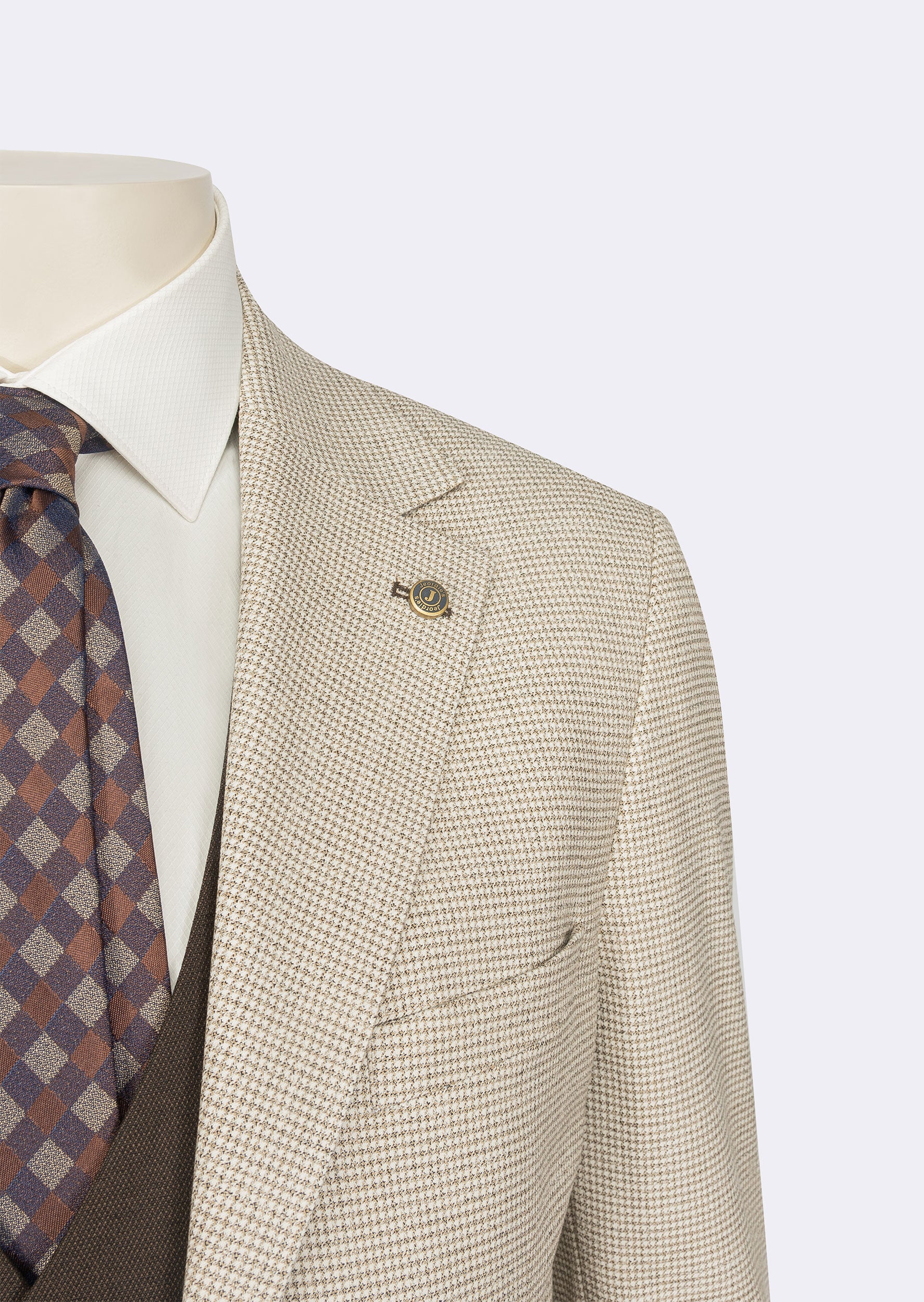 Beige Three-Piece Suit