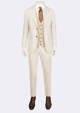 Beige Three-Piece Suit