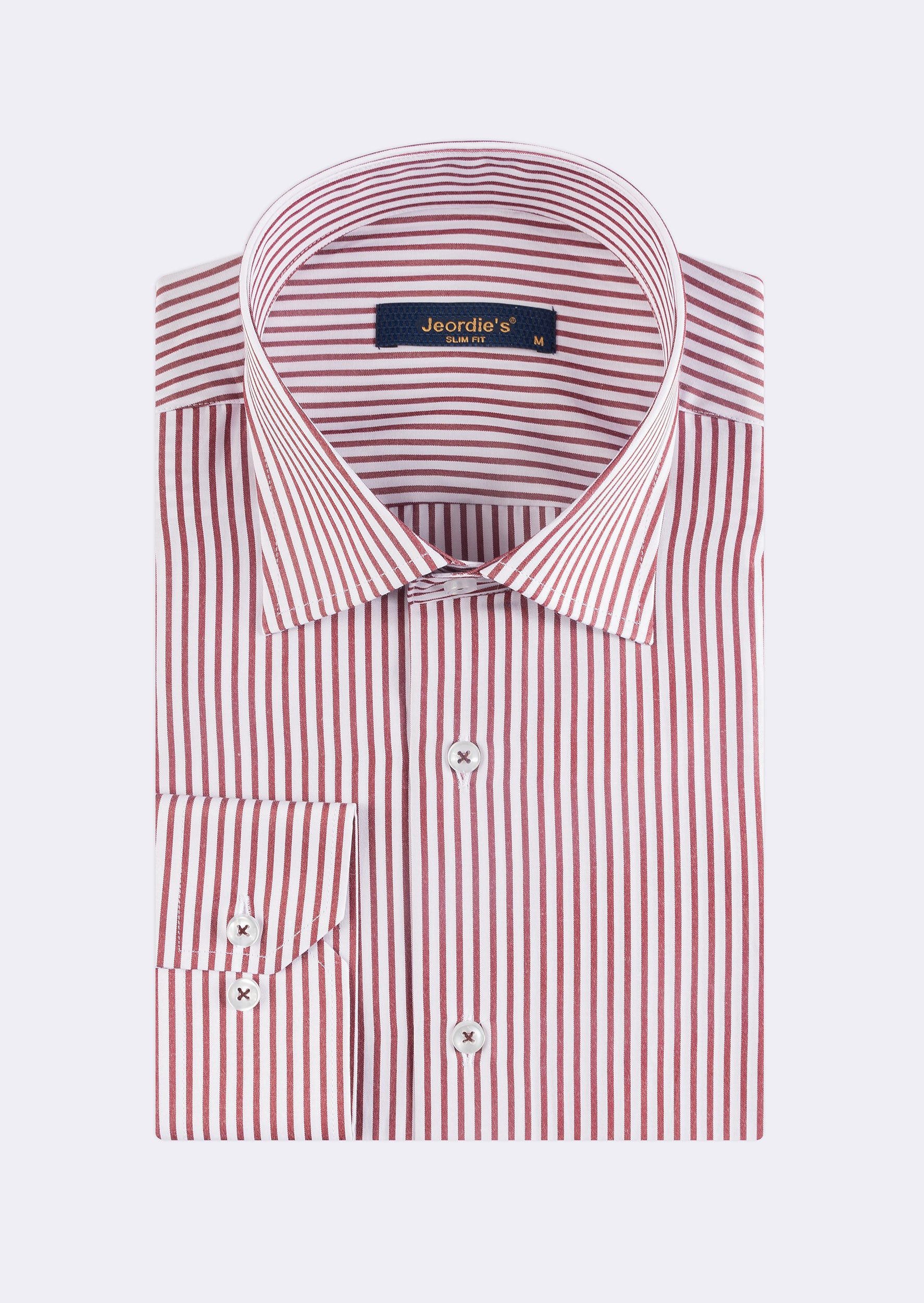 Burgundy - White Long Sleeve Shirt