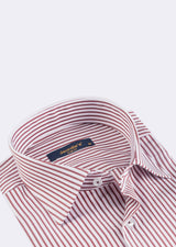 Burgundy - White Long Sleeve Shirt