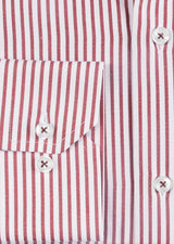 Burgundy - White Long Sleeve Shirt