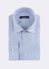 Sax Blue - White Long Sleeve Shirt