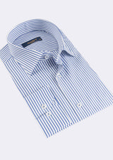 Sax Blue - White Long Sleeve Shirt