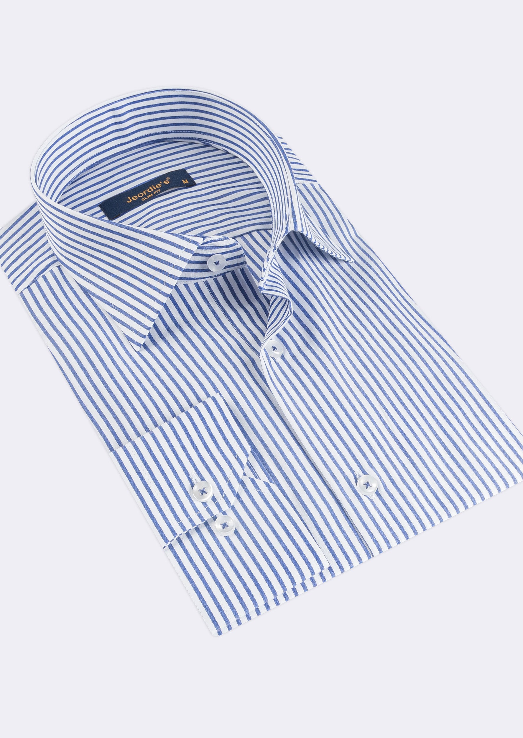 Sax Blue - White Long Sleeve Shirt