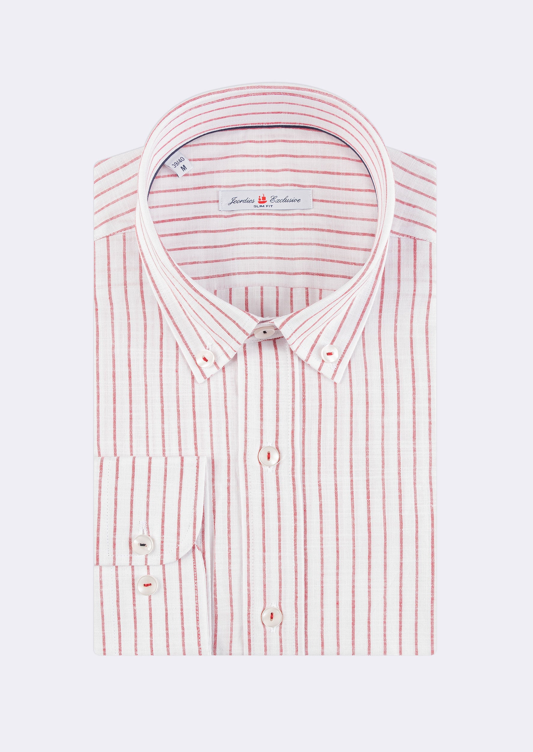 White - Burgundy Long Sleeve Shirt