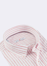 White - Burgundy Long Sleeve Shirt