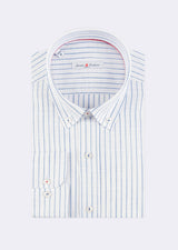White - Sax Blue Long Sleeve Shirt