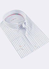 White - Sax Blue Long Sleeve Shirt