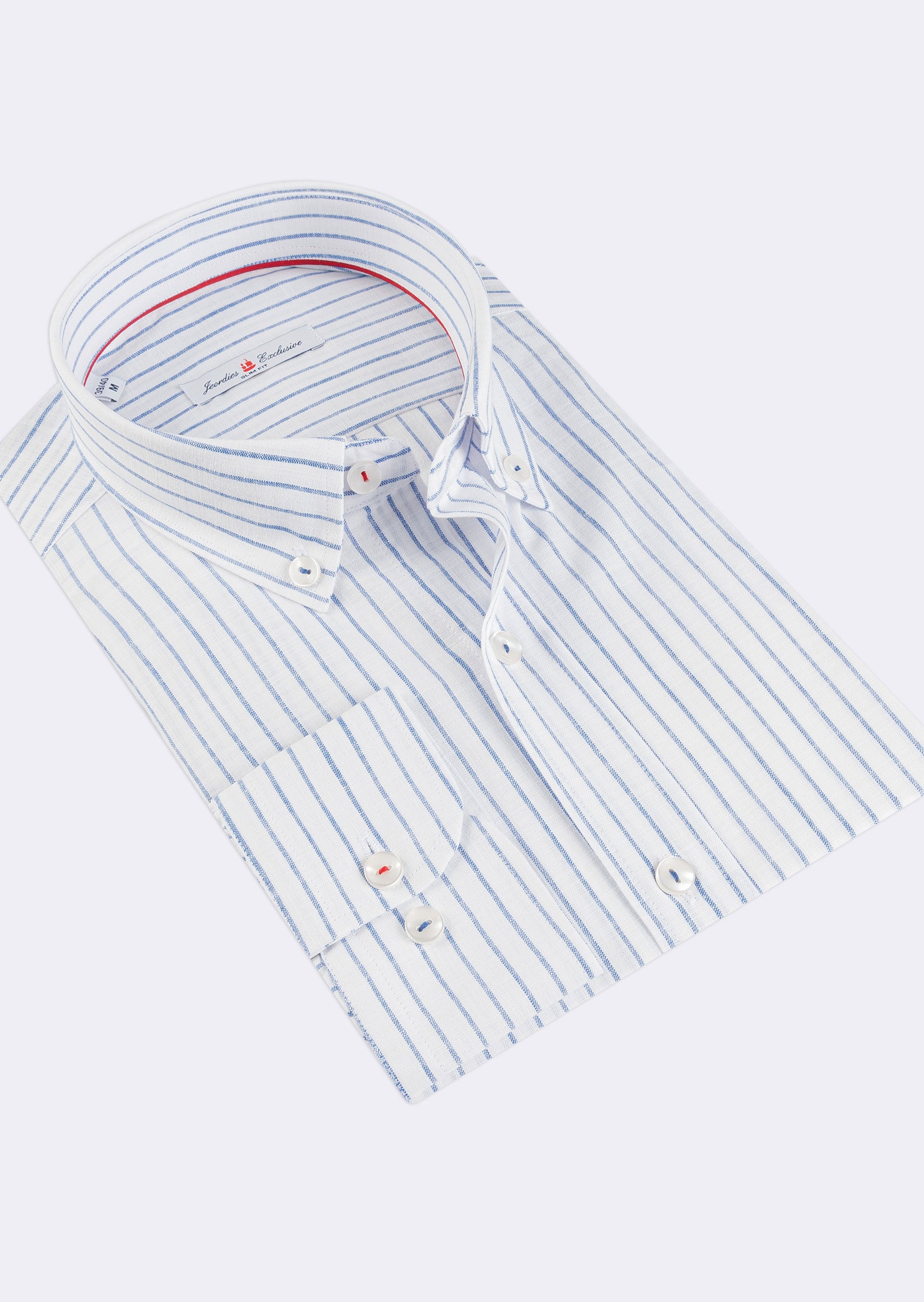 White - Sax Blue Long Sleeve Shirt