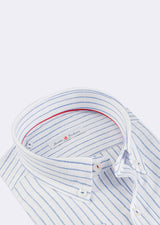White - Sax Blue Long Sleeve Shirt