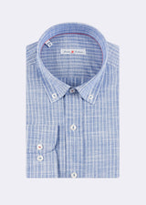 Sax Blue - White Long Sleeve Shirt