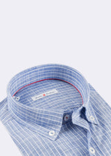 Sax Blue - White Long Sleeve Shirt