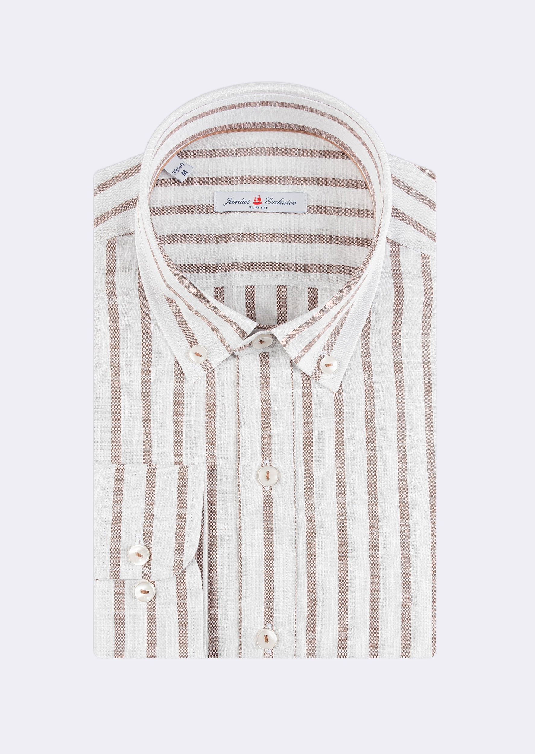 White - Brown Long Sleeve Shirt