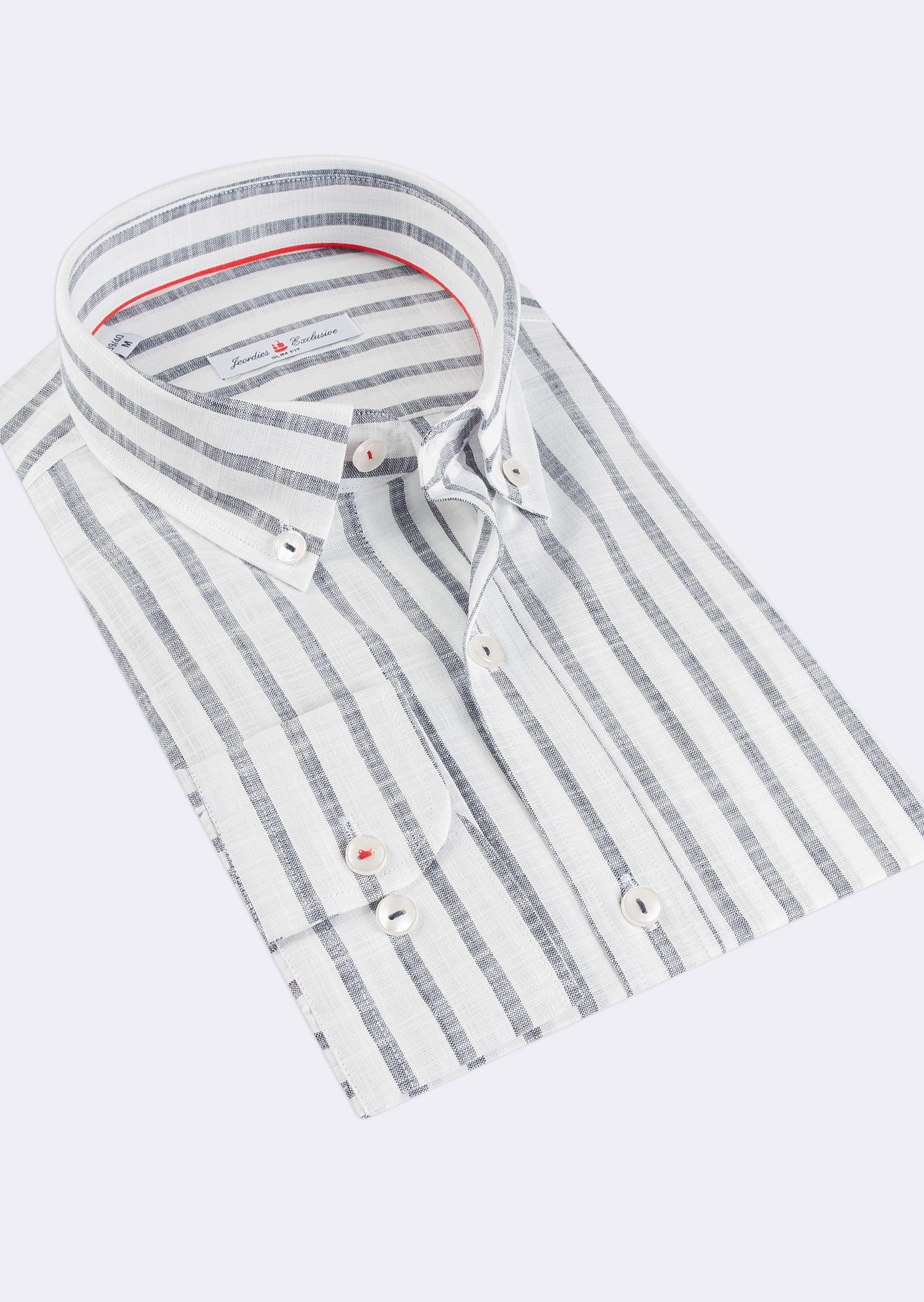 White - Navy Long Sleeve Shirt
