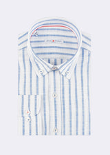 White - Sax Blue Long Sleeve Shirt