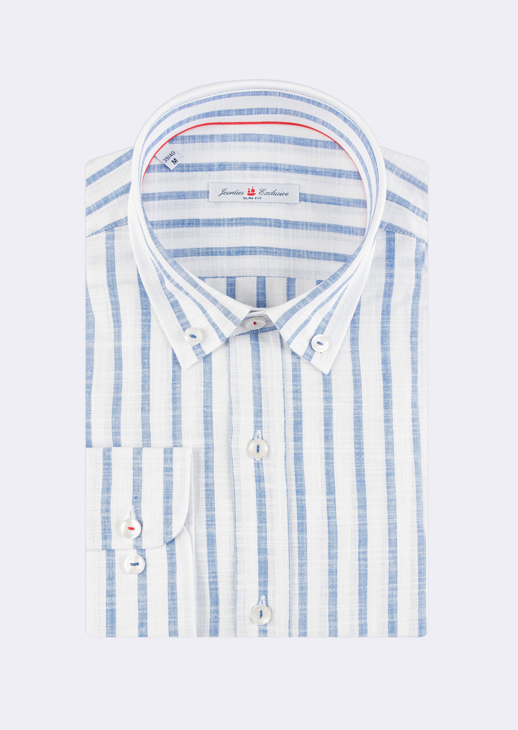 White - Sax Blue Long Sleeve Shirt