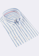 White - Sax Blue Long Sleeve Shirt
