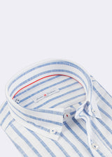 White - Sax Blue Long Sleeve Shirt