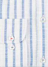 White - Sax Blue Long Sleeve Shirt