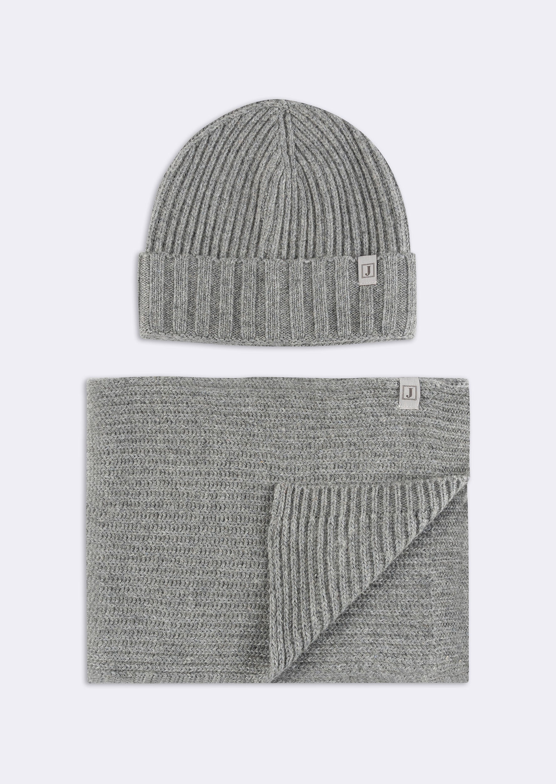 Grey Scarf & Beanie Set