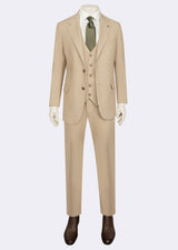Beige Three-Piece Suit