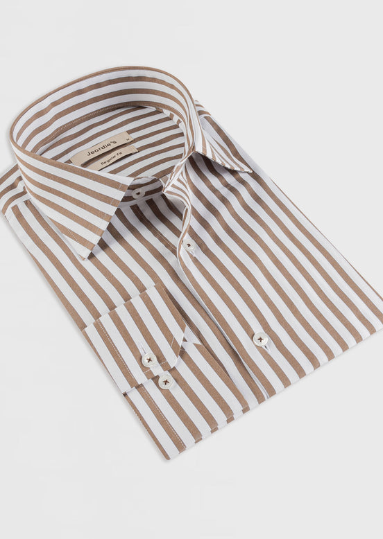 White - Brown Long Sleeve Shirt