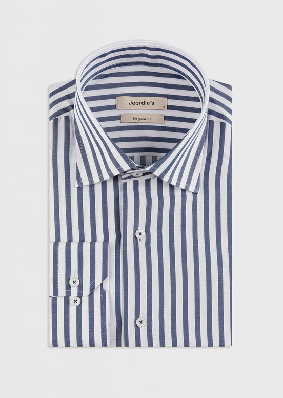 White - Navy Long Sleeve Shirt