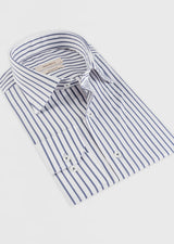 White - Navy Long Sleeve Shirt