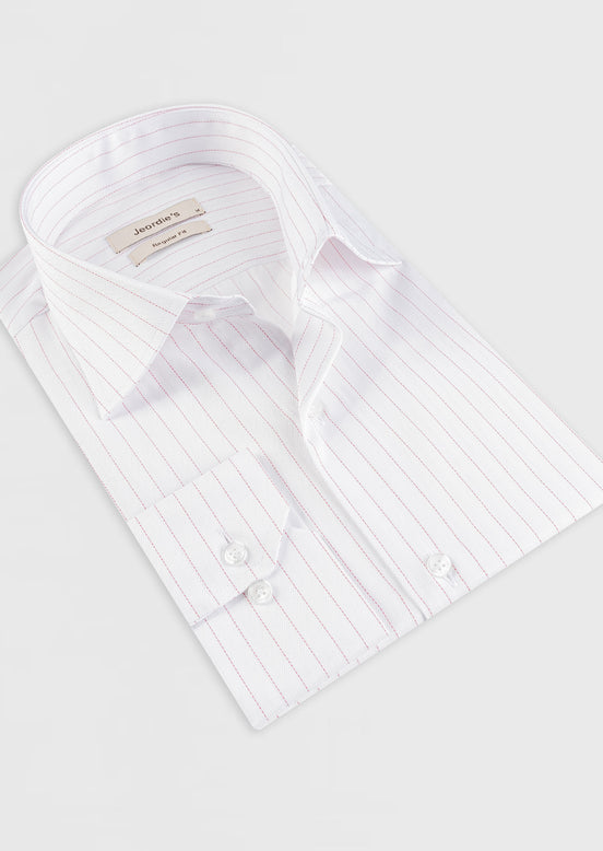 White - Burgundy Long Sleeve Shirt