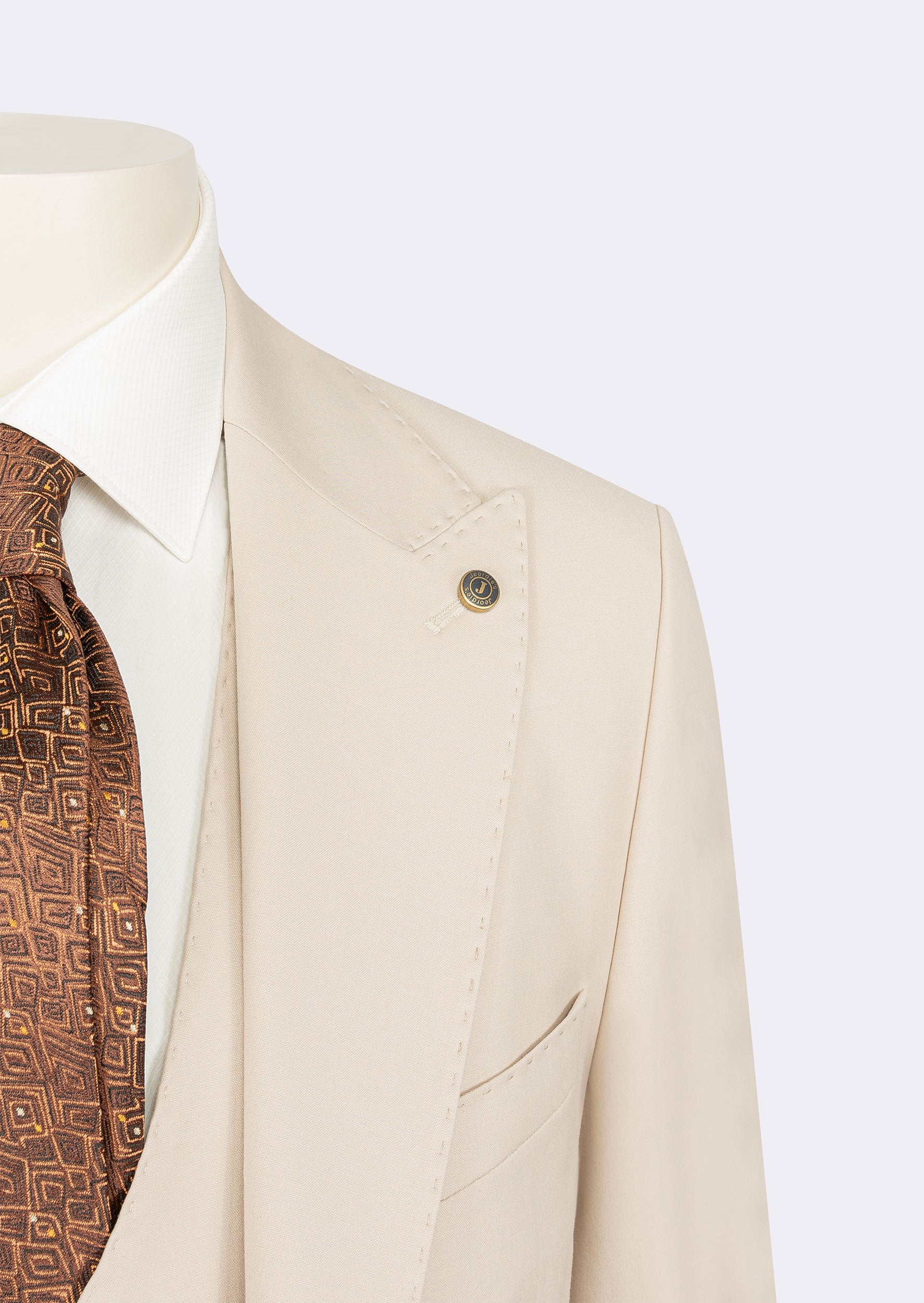 Beige Three-Piece Suit