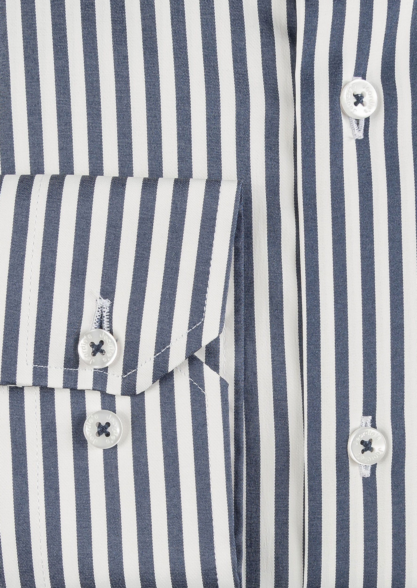 White - Navy Long Sleeve Shirt