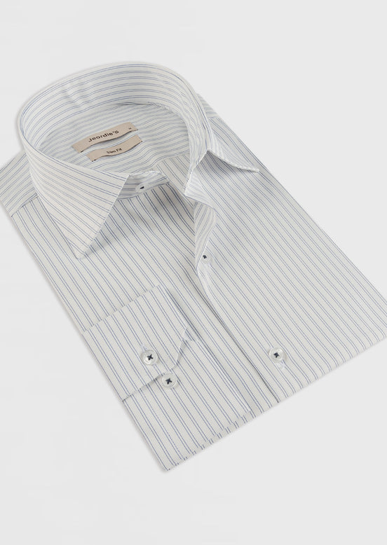 White - Navy Long Sleeve Shirt