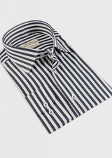 White - Navy Long Sleeve Shirt