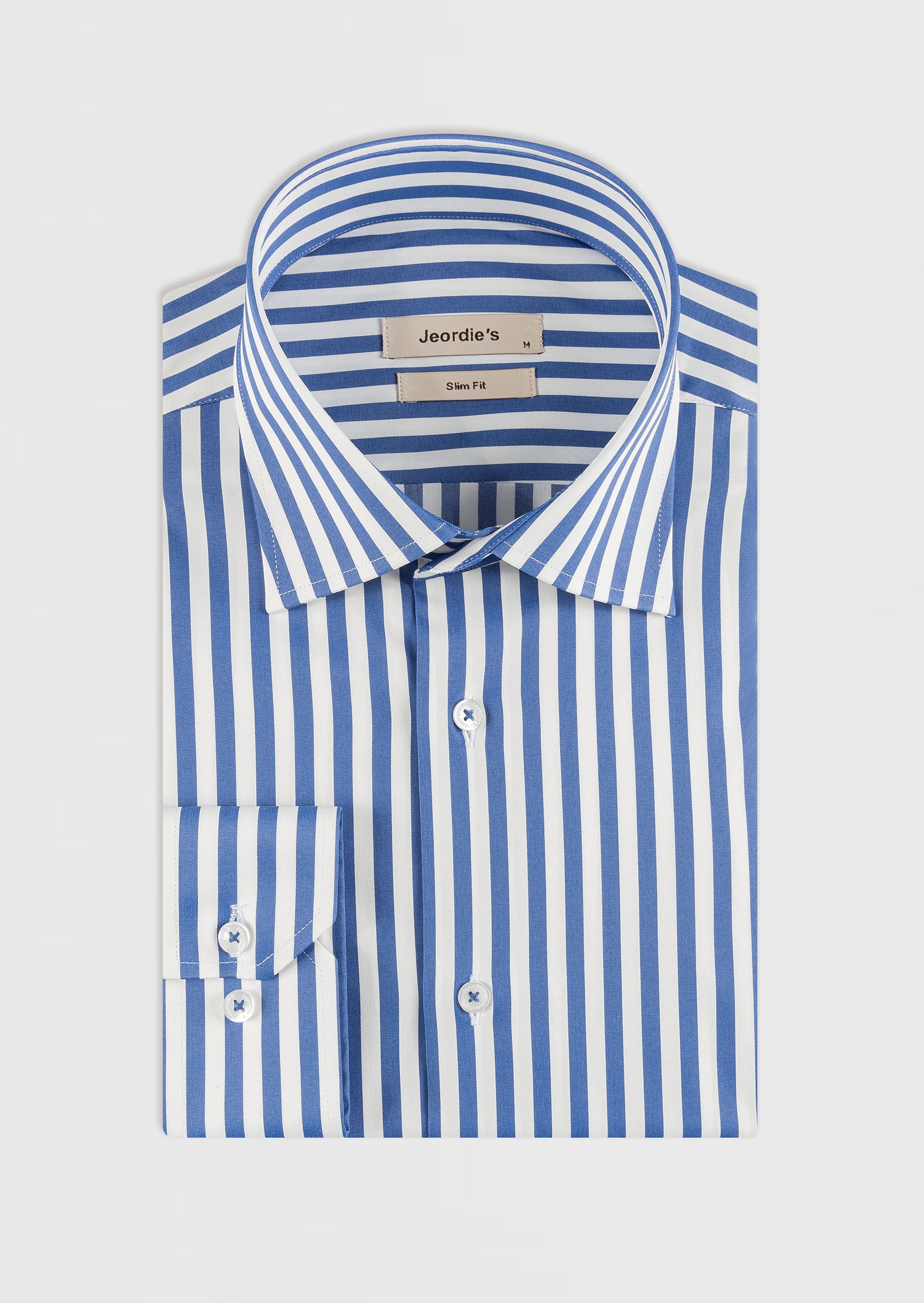 White - Sax Blue Long Sleeve Shirt