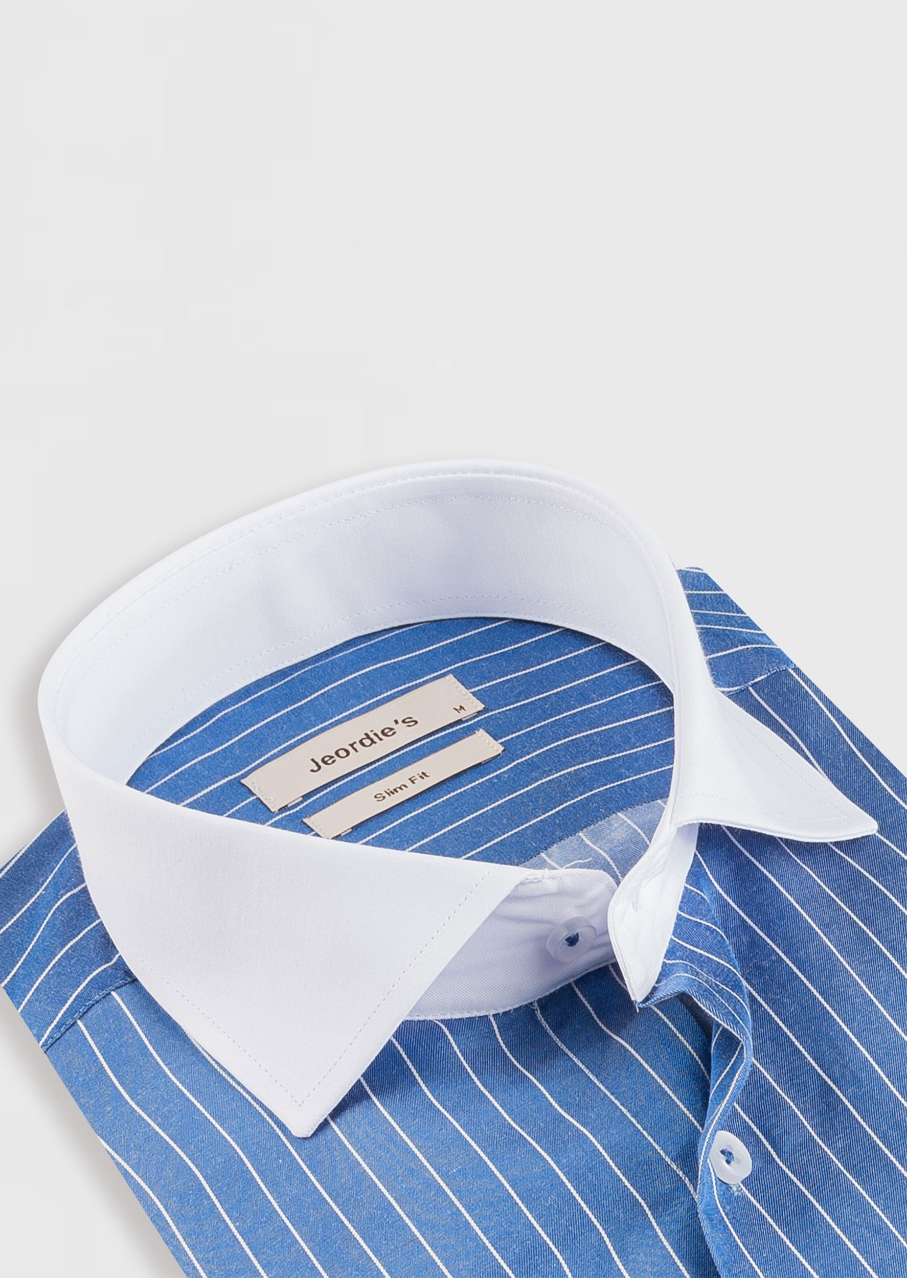 Sax Blue - White Long Sleeve Shirt