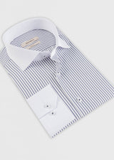 White - Navy Long Sleeve Shirt