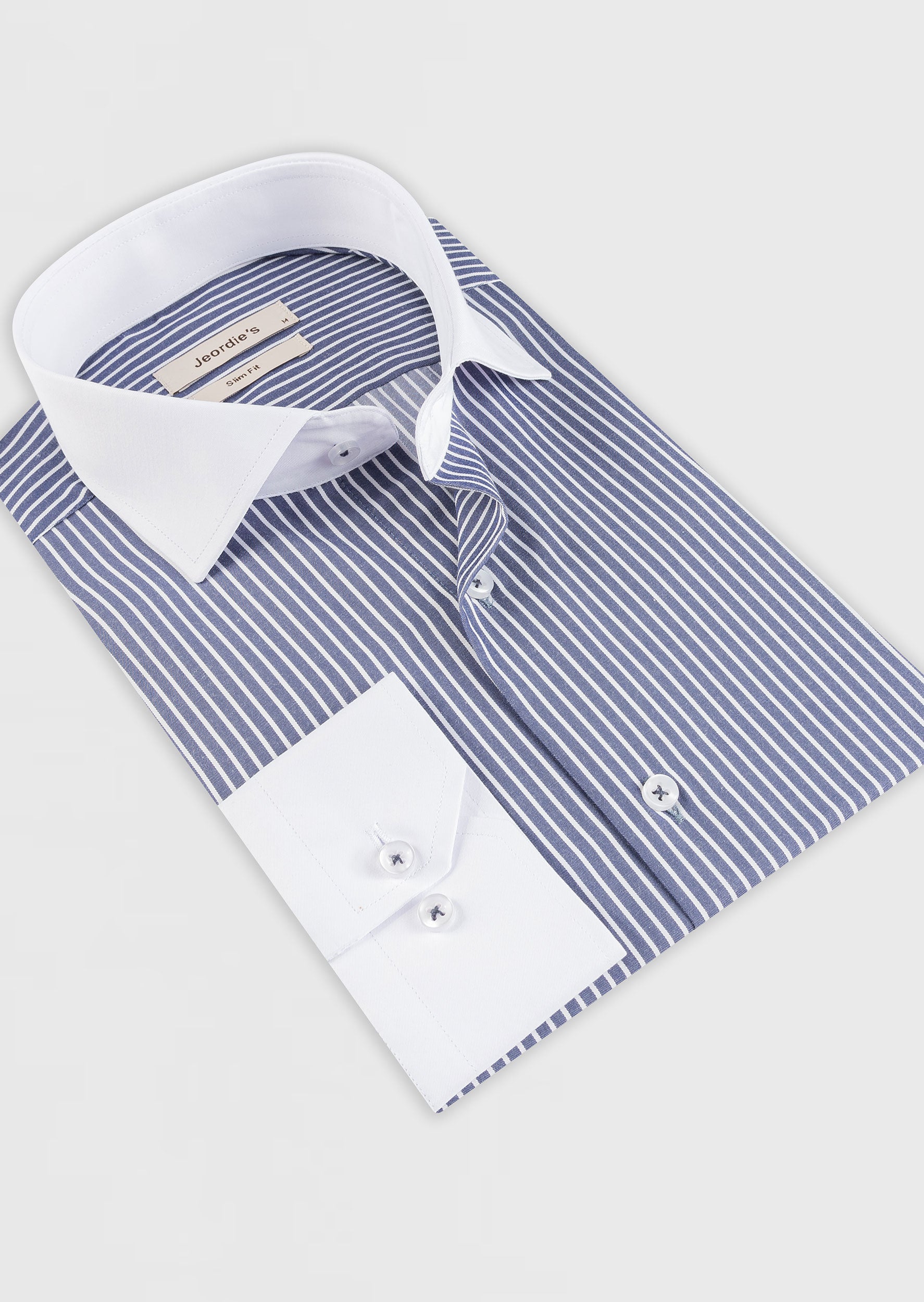 Navy - White Long Sleeve Shirt
