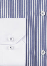 Navy - White Long Sleeve Shirt