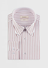 White - Burgundy Long Sleeve Shirt