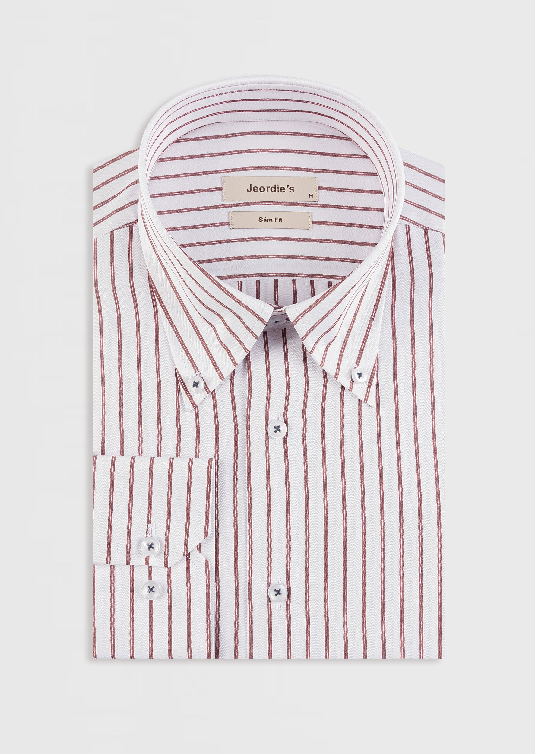 White - Burgundy Long Sleeve Shirt
