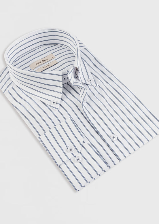 White - Navy Long Sleeve Shirt