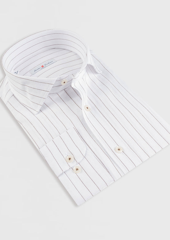 White - Brown Long Sleeve Shirt