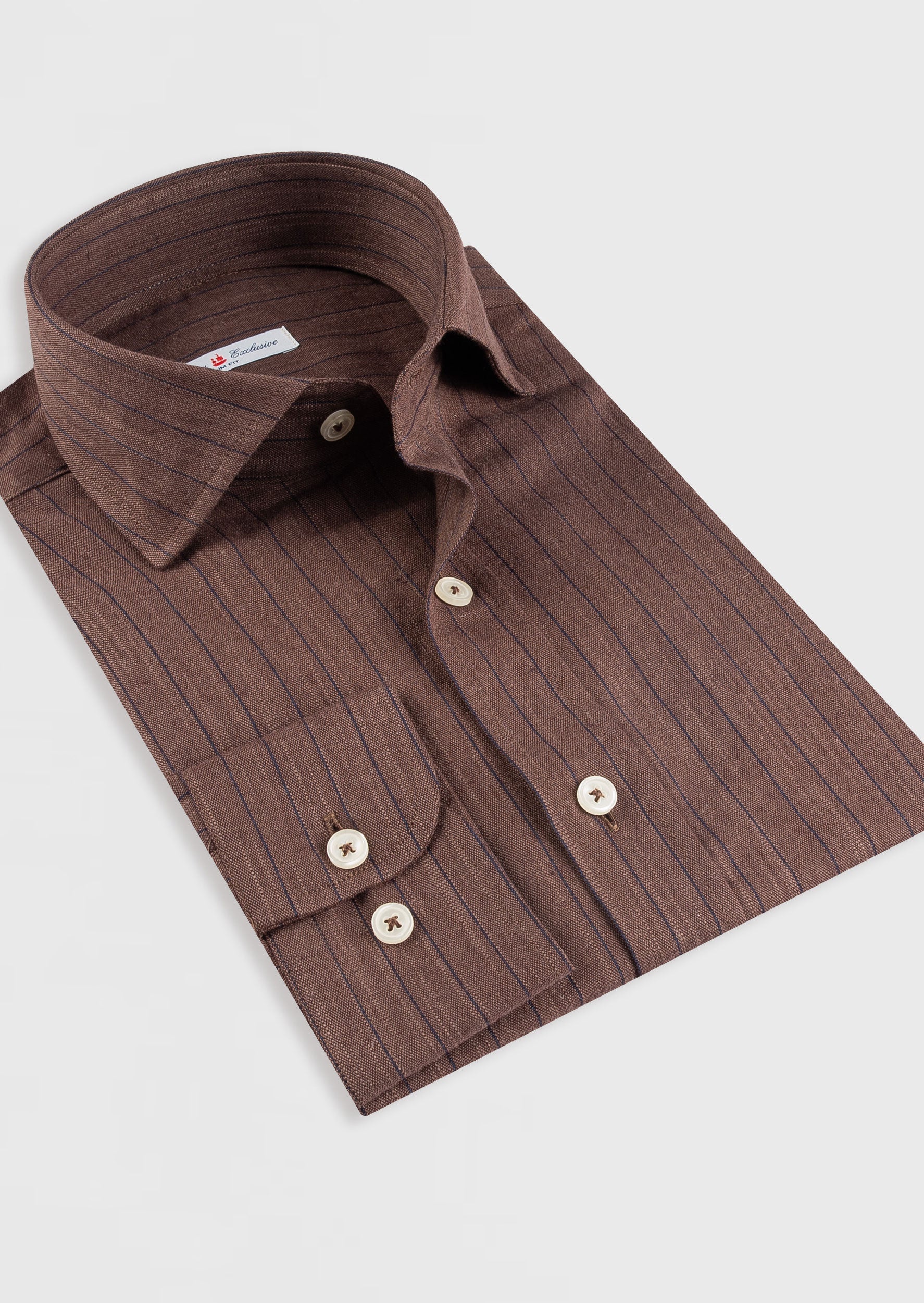 Brown - Navy Long Sleeve Shirt
