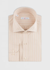 Beige - Brown Long Sleeve Shirt