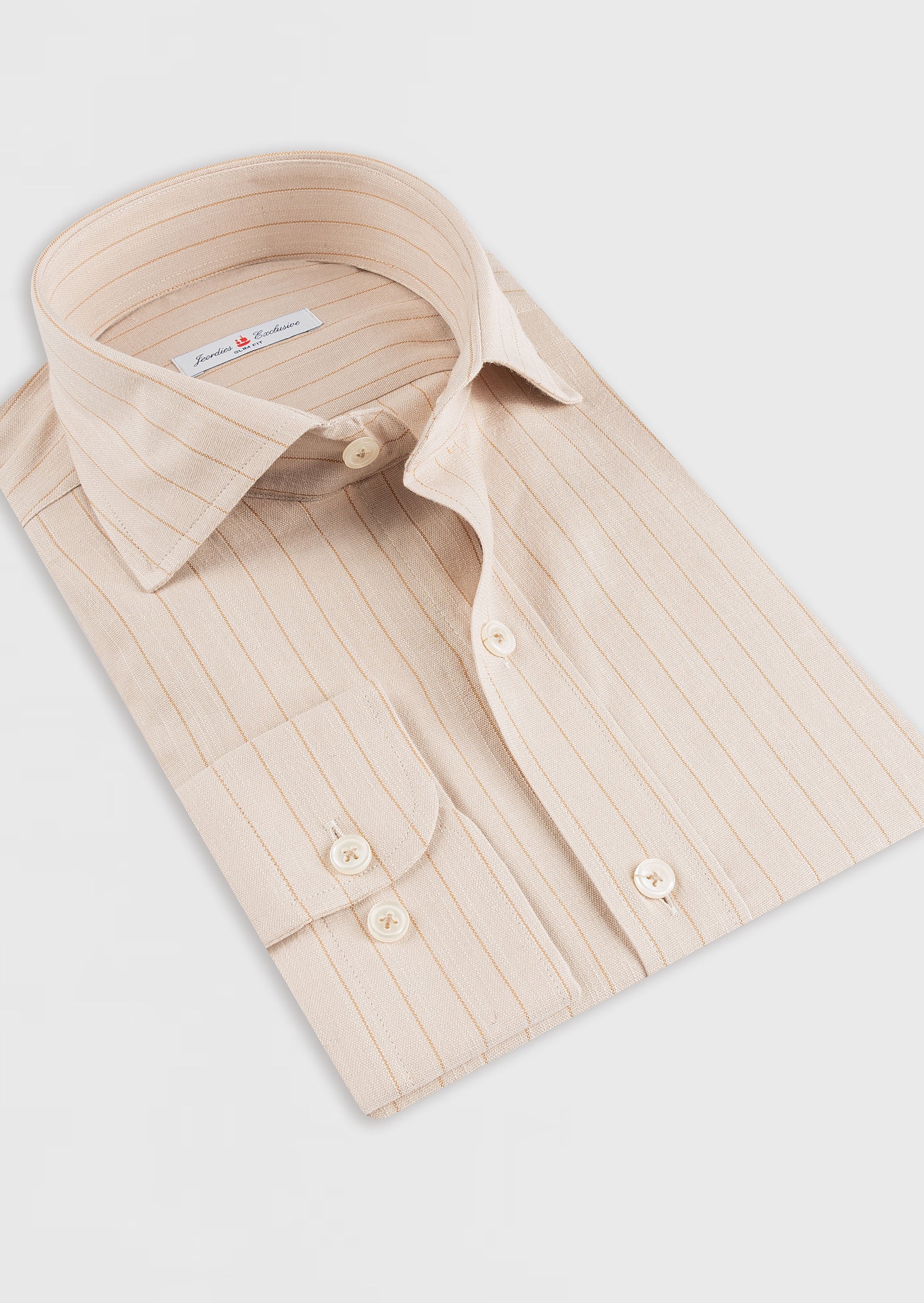 Beige - Brown Long Sleeve Shirt
