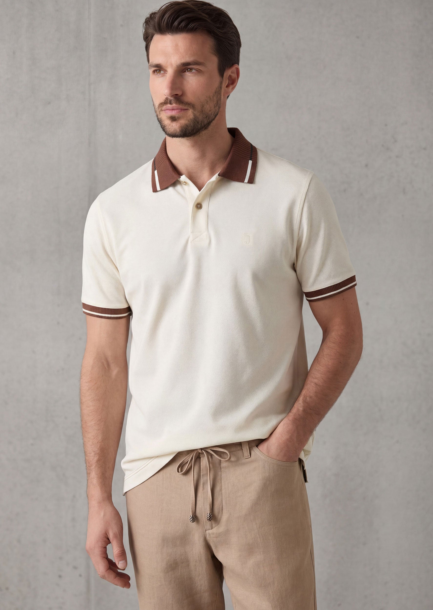 Cream Polo T-Shirt