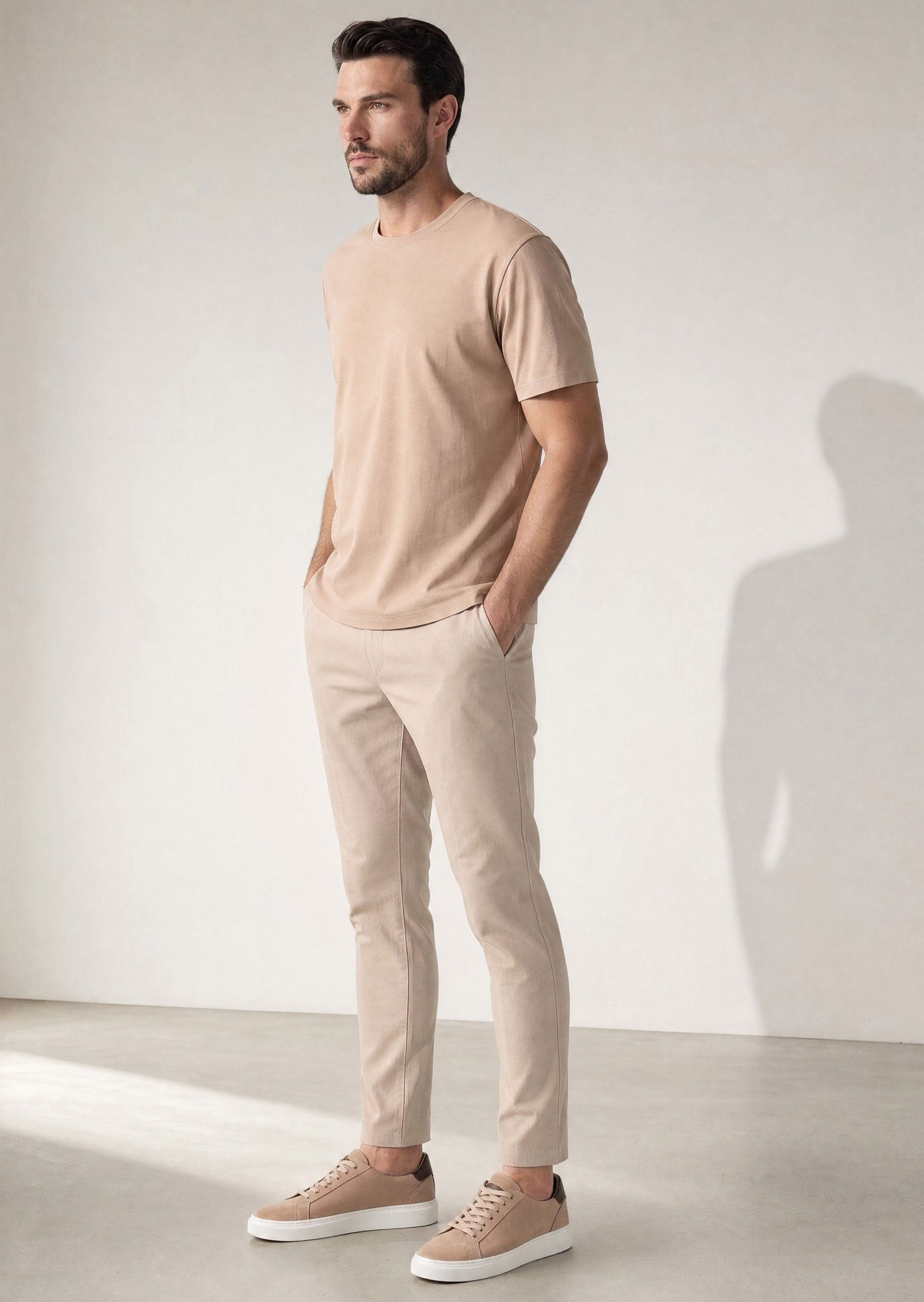Beige Crew Neck T-shirt
